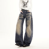 Men And Women The Same YKK Water Wash Old Cat Be Folded Folded Bamboo Knot Loose Knife Trousers