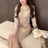Autumn And Winter New Vtg Ancient Addictive Bunny Knitted Blouse + Half-Dress Short Skirt Girl