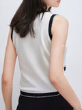 Middle Ancient Wave Lace_ Cashmere Wool 24K Gilded Four-Leaf Grass Bumpy Retro Fragrant Knitted Shirt