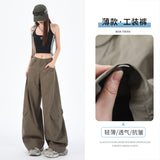5744 Design Sense Retro Hottie Scissors Trousers Set Thin Multi-Pocket Broad-Legged Workwear Casual Pants Ultra Thin