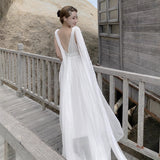 Seaside Holiday Dress Sanya Qinghai Desert White Chiffon Back Beach Dress Tail Dress Dress Dress Fairy