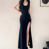 Sweet And Spicy Dress 2026 Summer New French Temperament Slim Thin Black Long Fishtail Dress Women's Dress