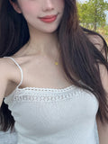 Empty-In-Style Collared V-Neck Knitted Set Sling/Sn-Wearing Cardigan