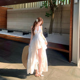 2026 High-Level Design Sense Of Small French Elegant Waist Vacation Hanging Neck Dress