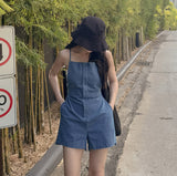 2025 Summer South Korea Chic Cross-Series Loose Belt Tight Belt Zipper Dew Denim Strap Shorts