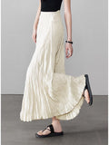College Windy Rhusted Big Skirts Swollen Skirts Long Skirts ~ 2026 Spring New Thin 100-Fold A-Word Half-Body Skirt