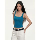 Summer Hottie Wind Sexy Shading Lactose Pure Color Sling Vest Female Slim Beauty Back Brat Bottom Top
