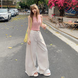YC& Vintage High-Waisted Broad Legs Pants With A Sense Of Drag Spring And Summer Jeans Women & Trousers Lengthened