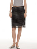 ST French Romantic Retro High-End Temperament Elegant Thin Permeable Point Print Double Body Skirt Woman
