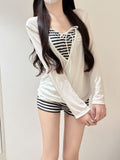 2026 New Pure Sweet Striped Senior Bathing Suit Beautiful Lady Micro-Permeable Burqa Holiday Hot Spring Bathing Suit Woman