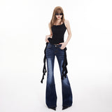 YC& Low-Rise Flares Elastic Spring And Summer Jeans Women & Trousers Length Summer Thin High Lengthened Version