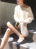 Autumn 2025 New Knitted Milk Fufu Soft TÀÁ-Up Top High-End Temperament Gentle White Sweater