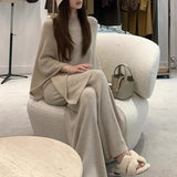 Autumn And Winter Wang Good Version Of The Fall Wool Knitted Lazy Pants Show Thin Loose Straight Pants Girls Small Trousers