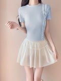Two Sets Of Swimsuit Women's Hundred Folded Skirt Summer Sports Set Sweet Lively Hot Spring HolidayӾsuit