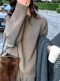 Rage! Lazy Old Money Set Wool Knitted Jersey Collar Blouse Straight Thin Knitting Trousers