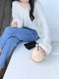 Autumn And Winter Women's London Holiday Coat Soft Glutinous Horse Sea Lantern Sleeve Knitted Cardigan Women's Top