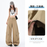 5744 Design Sense Retro Hottie Scissors Trousers Set Thin Multi-Pocket Broad-Legged Workwear Casual Pants Ultra Thin