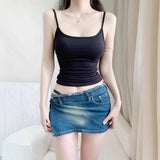 696# Summer With Chest Cushions Small Sling Vest Women Tight Body Pure Desire To Wear Inside And Outside The Bottom Of The Bottom