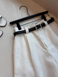 CHAO Class Recommendation!Simplified White Linen High-Waist Five-Point Shorts Women Wear Loose Feeling Loose Thin Trousers