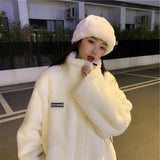 Milk Sweet Top Women's Winter Lamb Wool Coat Female White Plush Coat Wearing Women's Fashion Student Dress