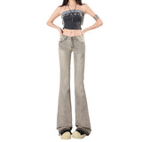 & Spice Girls Low-Rise Micro-Lapspepers Women 2026 New High Street Stunny Embroidered Old Horned Horseshoe Pants
