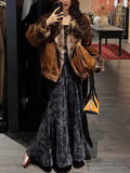 [Wang Dye] National Wind Snow Neal 100 Folded Skirt Female A-Word Half-Dress Winter Long New Model