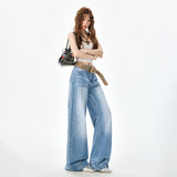 2026 New Hottie Crease To Make Old Water Wash Jeans Drag Floor Thin Loose Straight Broad Leg Pants