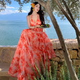 2025 New High-End Dress Seaside Resort Sling Leading Women's 2025 Summer Beach Dress