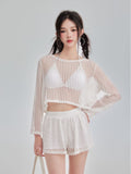 2026 New Women's Lint Swimsuit Thin Belly Loose Three-Piece Set Of Fashion Age Reduction Thin Swimsuit Women