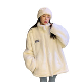Milk Sweet Top Women's Winter Lamb Wool Coat Female White Plush Coat Wearing Women's Fashion Student Dress