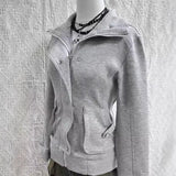 Vintage Gray Edit Lady Vintage Niche Design High-End Fashion Clad T-Win Winter New