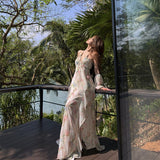 Seaside Holiday Wind Super Nice Irregular Sling Beach Dress Unique Beautiful Floral Dress 26 Spring