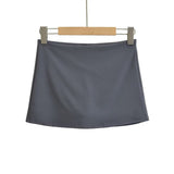 Vintage Sports Low-Rise Skirt Girl Body Elastic Display Thin One Step Bottom Short Skirt Yoga Fitness Skirt