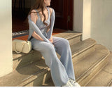 Beverly Old Money Slack Ceiling Rich Family Golden Wool Knitted Fashion Set