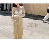 Sponge Ice Sunscreen Group Summer Just Need Thin Sky Silk Slings + Cardigans Two Sets