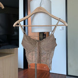 163# Hollow Design Sling Vest 2025 Spring New Pure Hot Girl Inside And Outside Wearing Beautiful Back Repair Body