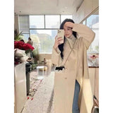 Light Gray Hair Coat Woman 2025 Autumn And Winter New Long Loose Temperament Korean Version Of The Coat Woman