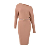 The Long Gentle Bag Of The Hip Dress Soft And Comfortable Elastic Thin Size Skirt In The Lean Shoulder
