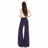Wave Point Printing Atmosphere Feel Micro-Speaker Women Spring And Summer New High Waist Thin Lazy Leisure Horn Trousers