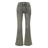 Vintage Micro-Tight Jeans Women Low-Rise Straight Slacks Retro-Buff Trousers New
