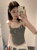 9118 # Human Cotton Pure Lust Wind Two Broken Flower Slings Outside Wearing Summer Hottie With Chest Cushion Top