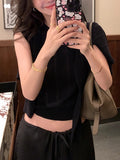 Self-Stay! Red Standard Yangzi Set Of Women's Knitting Casual Shirt Vest Two Sets