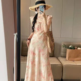 2025 New Young Girl Summer Waist Dress Femininity Thin Dress