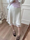 Acetate Featinous Skirt Half-Dress Girl Spring And Summer High Sense High Waist Thin Small Man A Word Bag Hip Skirt Fishtail Skirt