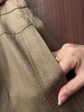 Lazy Wind High Waist Wide-Legged Trousers Women's Summer Thin Silk Flax Loose Comfortable Leisure Pants