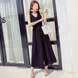 Pantyhose Women's Summer 2025 New Korean Version Of High-Rise Thin Fashionable Temperament Goddess Chiffon Broad-Legged Jumpsuit