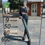 Cement Gray Trousers Women 2026 Autumn New Design Feel Lumbar Scalp Card Plus Velvet Buckle Pencil Pants