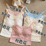 9112 # Ice Silk Summer New Spice Girl Wears Suspension Vest Women With Chest Mats In The Tide