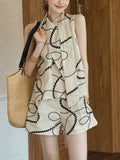 Artist Series Serpentine Printed Shorts Set Two-Sleeve