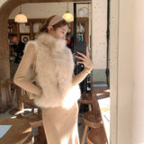 2025 Autumn And Winter New Imitation Fox Fur Fur Vest Fur Skin Soft Light Luxury Small Man Showing High Pick